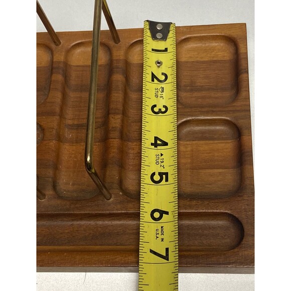 Vintage A Distinguished Gift Wooden Men’s Cuff Links Jewelry Valet Station Mint - Picture 4 of 4